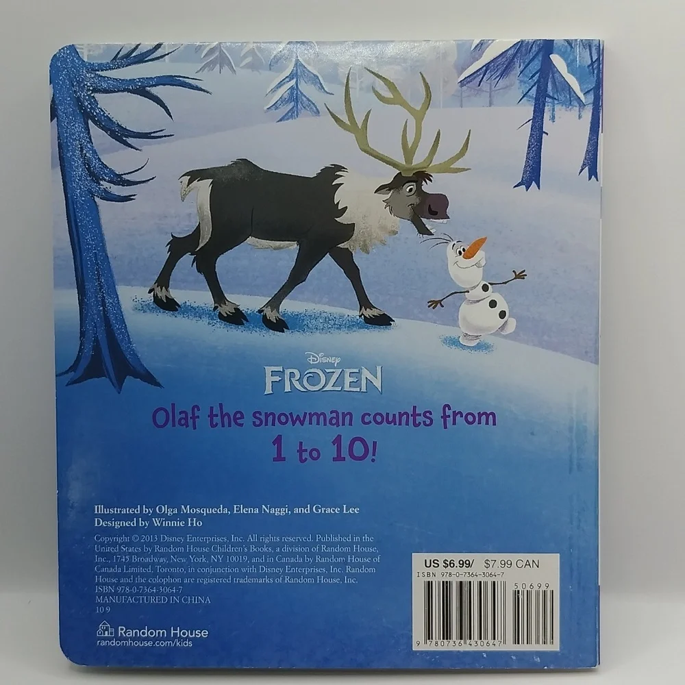 Disney Frozen Olaf's 1-2-3 Counting Board Book 2013 Winter Christmas Early Read - Picture 3 of 14